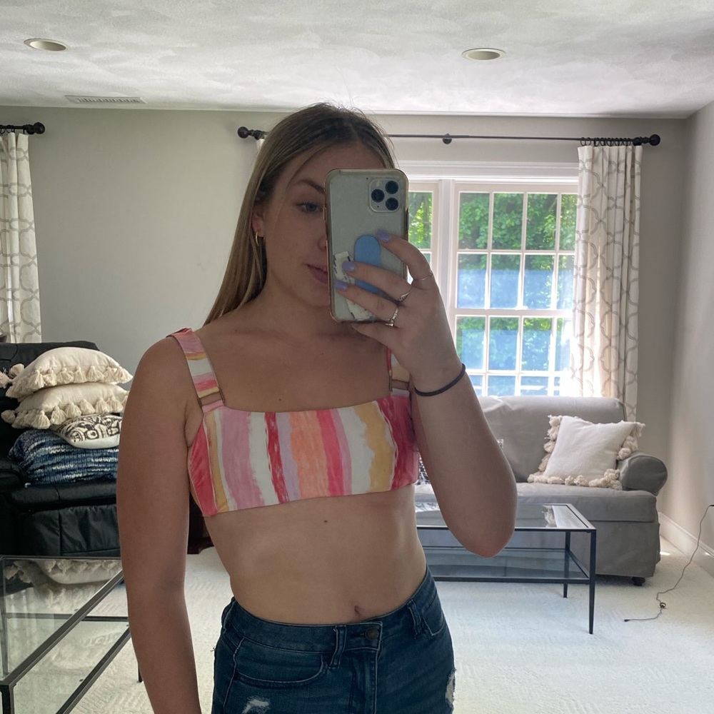 NWOT BECCA CABANA PRINT BANDEAU BIKINI TOP SMALL
